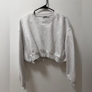Zara Basic Crop Sweatshirt Crewneck Oversized
